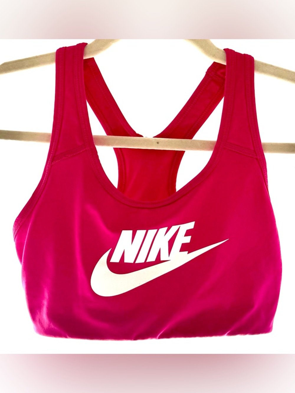 Nike Dri-FIT Sports Bra Pink Racerback Athletic Workout Top Women’s S
